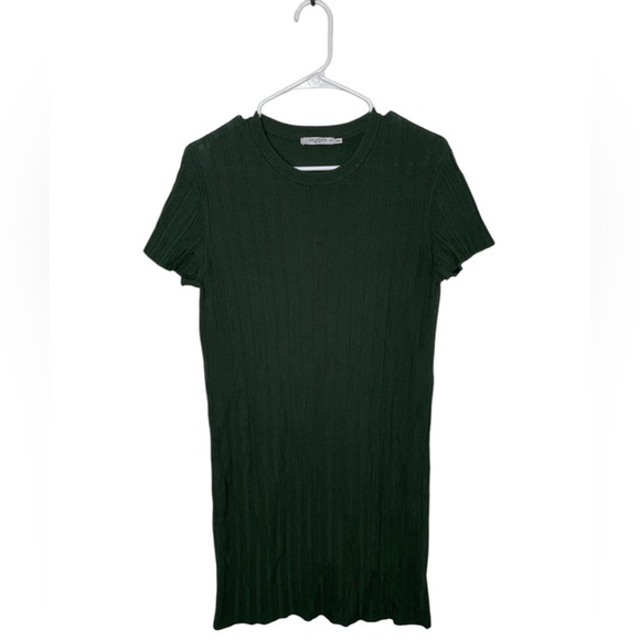 MM Lafleur The Hayden Dress in Evergreen Size Medium Micro Knit Ribbed Cotton - Picture 4 of 8